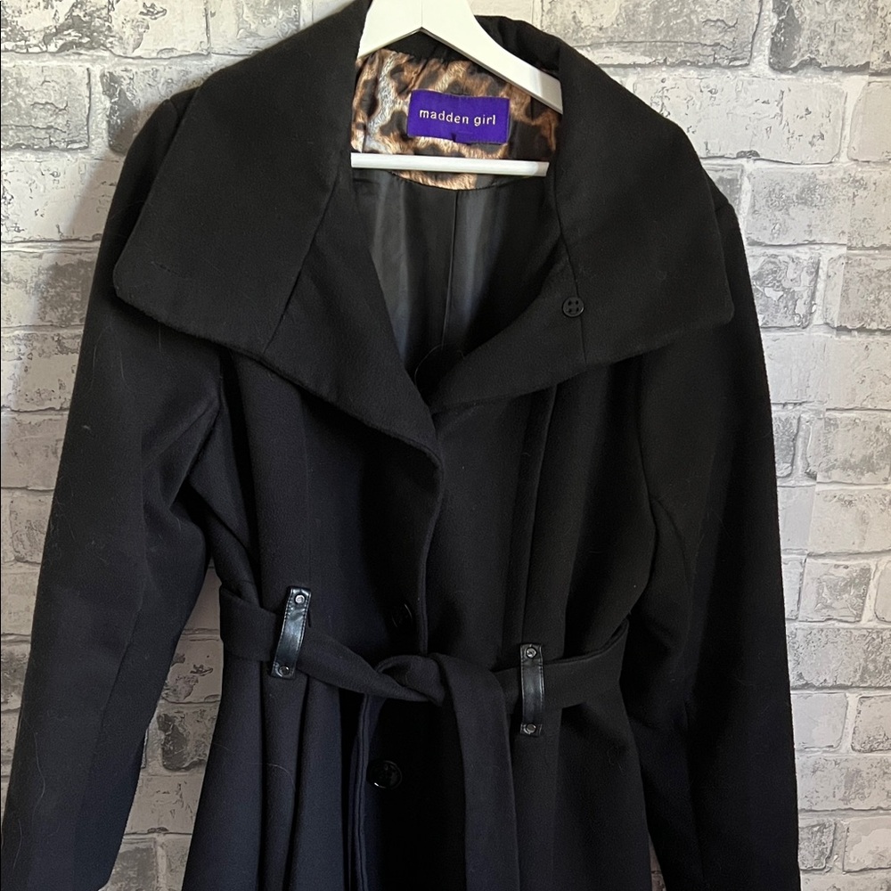 Madden Girl Classic Black Trench Coat